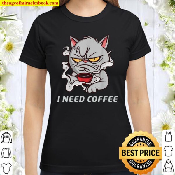 Grumpy Cat Loves Coffee Classic Women T-Shirt