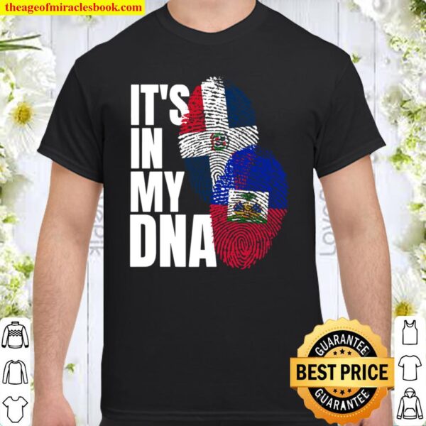 Haitian And Dominican Mix DNA Flag Heritage Gift Shirt