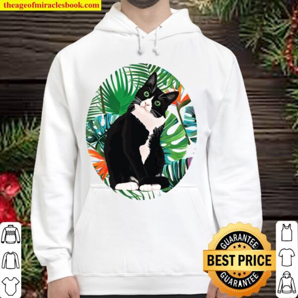 Hawaiian Tshirt Tuxedo Cat Tropical Gift Animal Lovers Hoodie