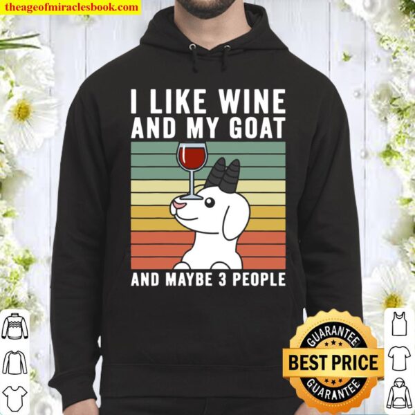 I Like Wine Goat Retro Vintage Pet Hoodie