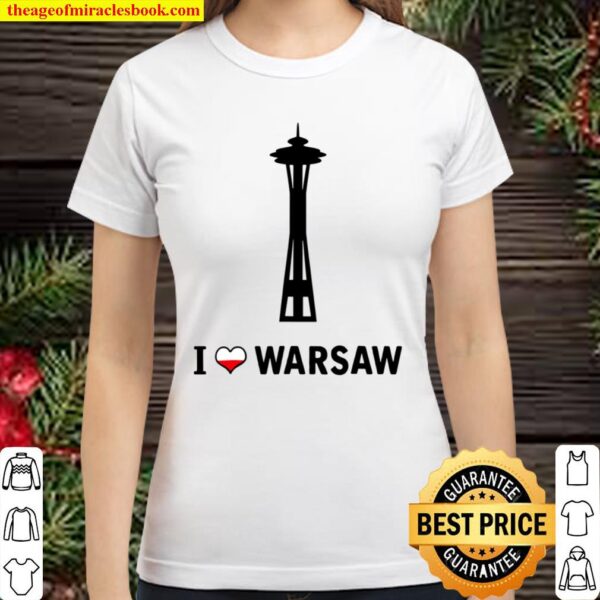 I Love Warsaw Prank With Space Needle Funny Joke Classic Women T-Shirt
