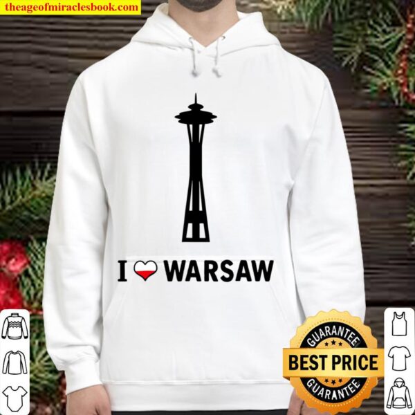 I Love Warsaw Prank With Space Needle Funny Joke Hoodie