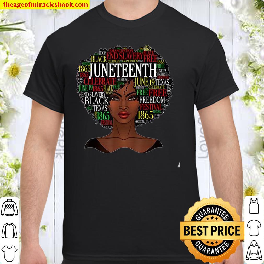 Juneteenth Shirt, Melanin Black Women Natural Hair Afro Word Art T ...