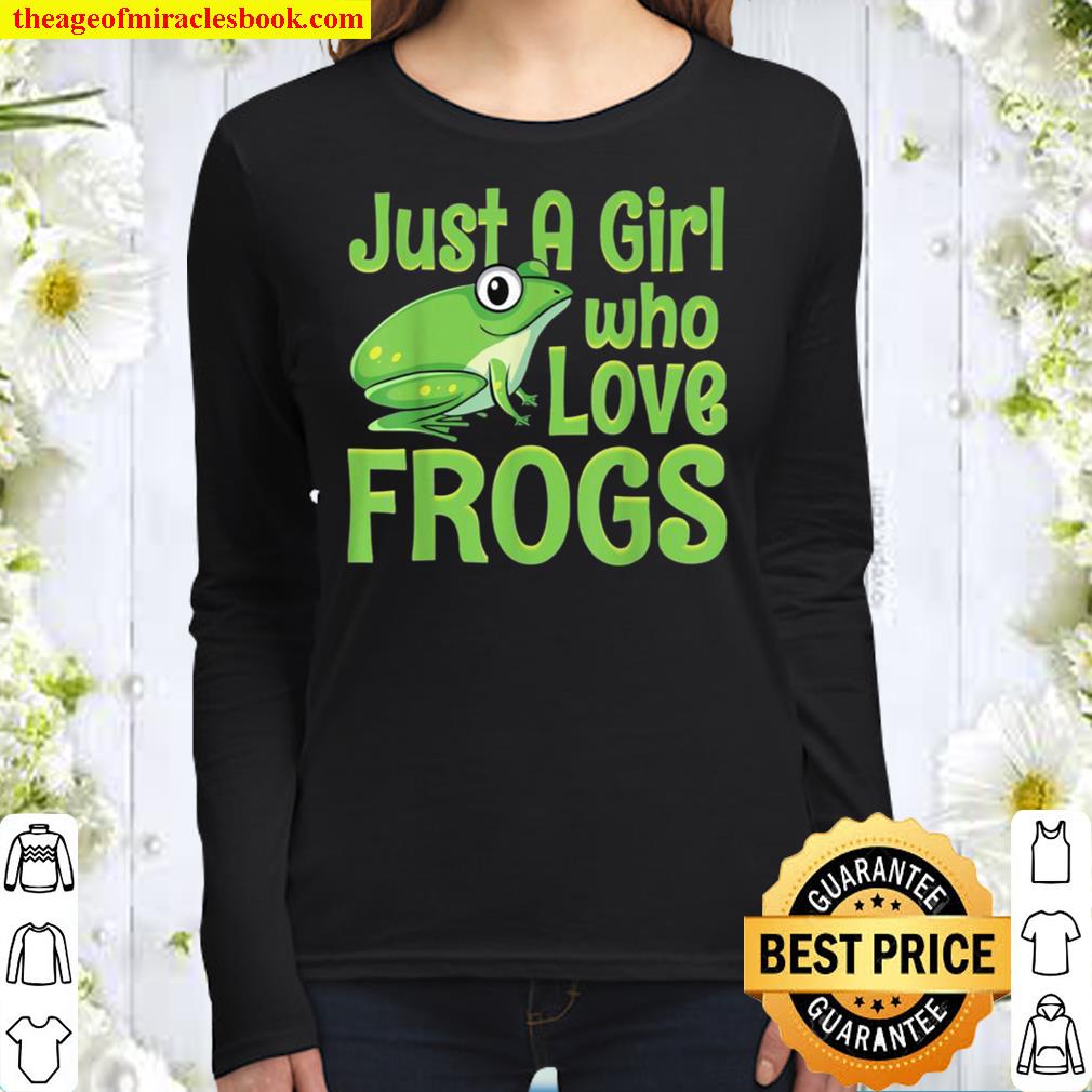 Just a Girl Who Loves Frogs Frog Girls Women Long Sleeved