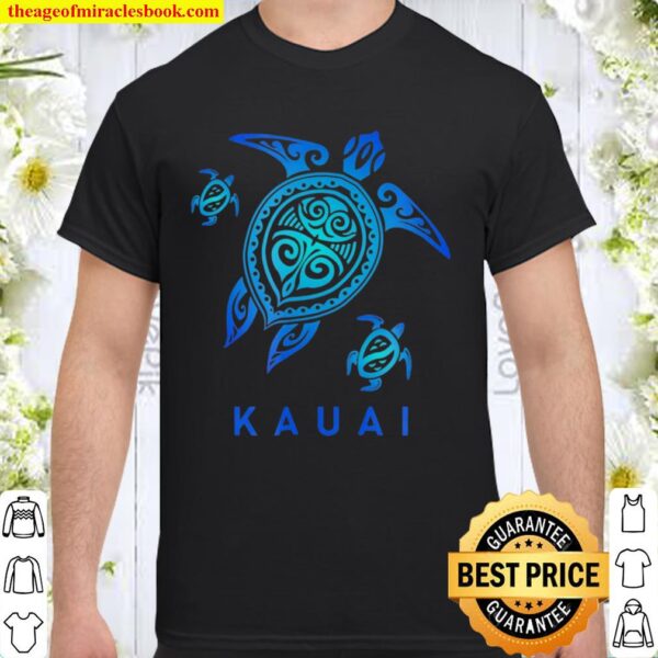 Kauai Hawaii Sea Blue Tribal Turtle Shirt