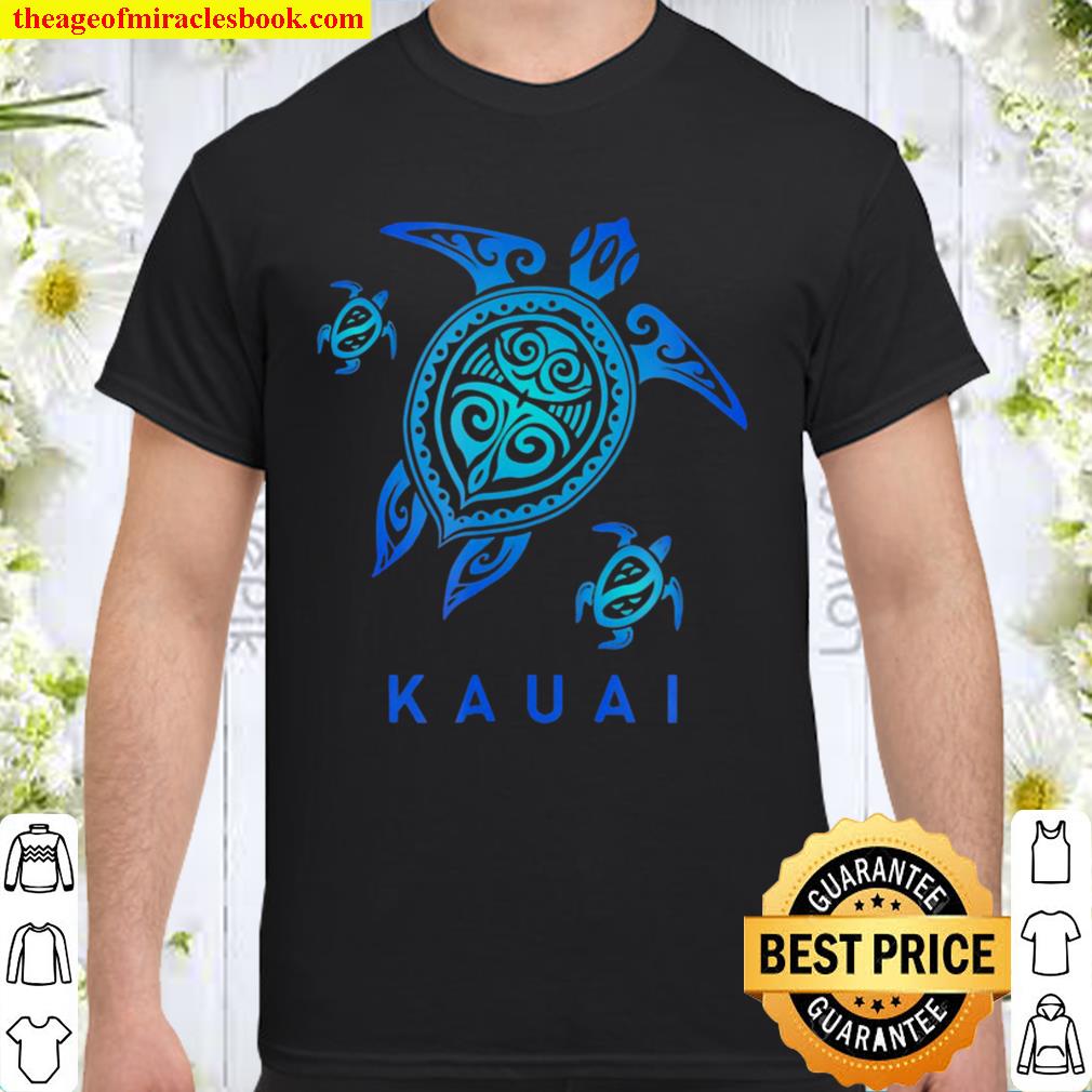 Kauai Hawaii Sea Blue Tribal Turtle limited Shirt, Hoodie, Long Sleeved, SweatShirt