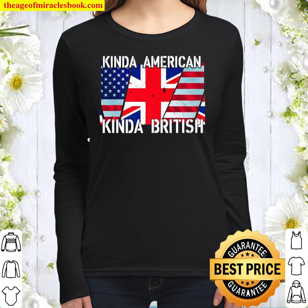 Kinda American Kinda British – Dual Citizenship Premium Women Long Sleeved