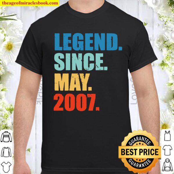 Legend Since May 2007 14Th Birthday 14 Years Old Shirt