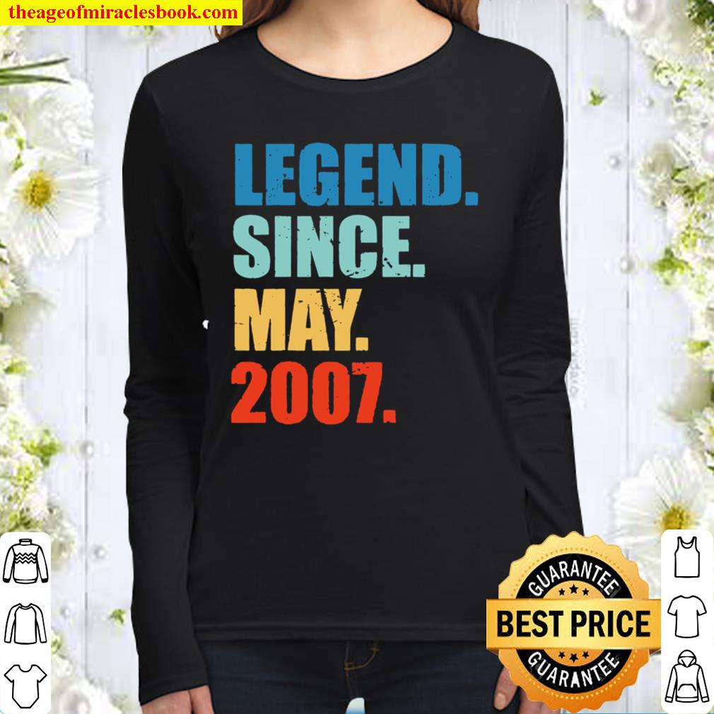 Legend Since May 2007 14Th Birthday 14 Years Old Women Long Sleeved