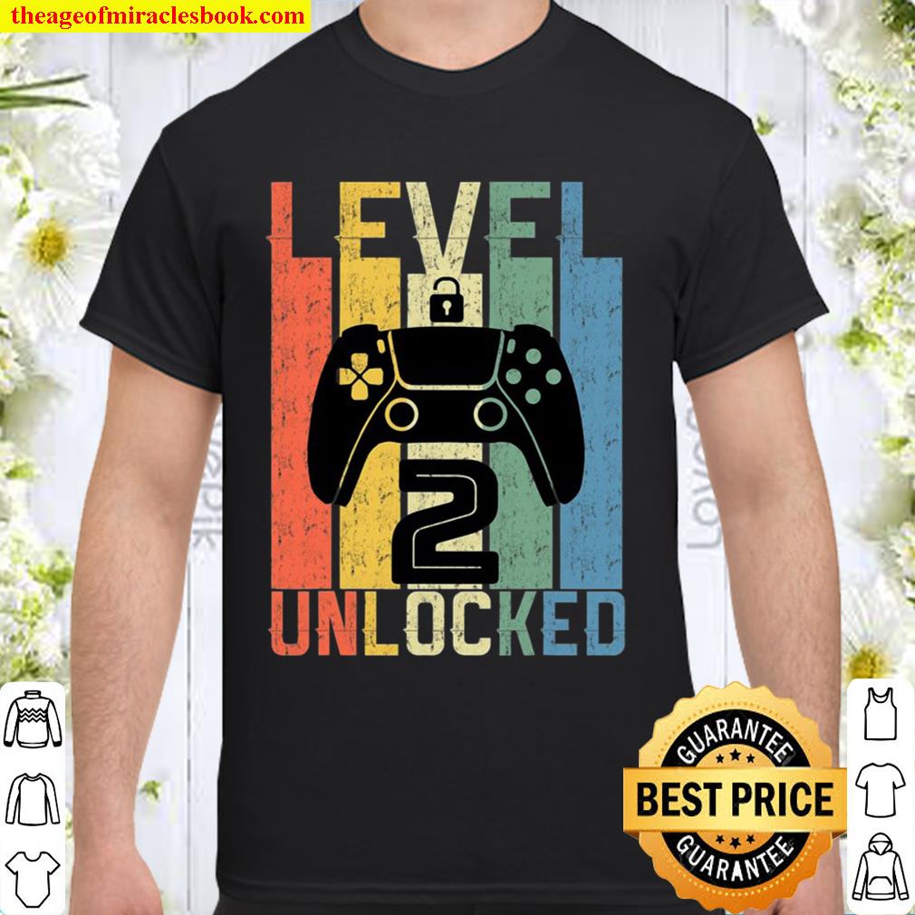 Level 2 Unlocked Birthday Shirt Video Gamer Born In 2019 Ver2 2021 Shirt, Hoodie, Long Sleeved, SweatShirt