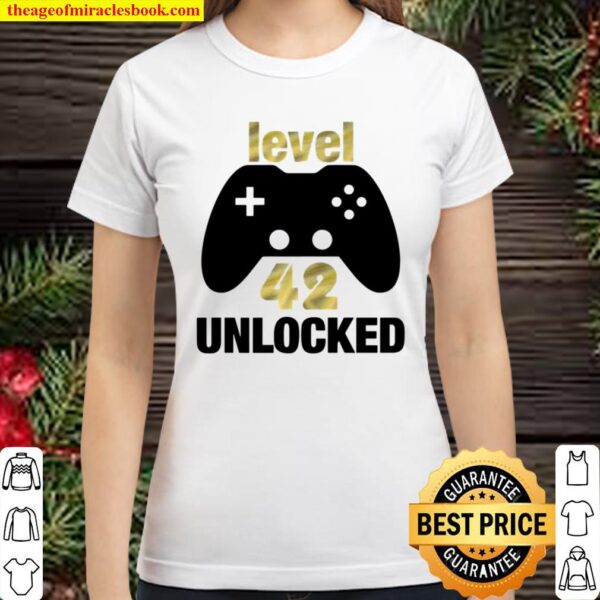 Level 42 Unlocked 42Nd Birthday Gamer Gift Premium Classic Women T-Shirt