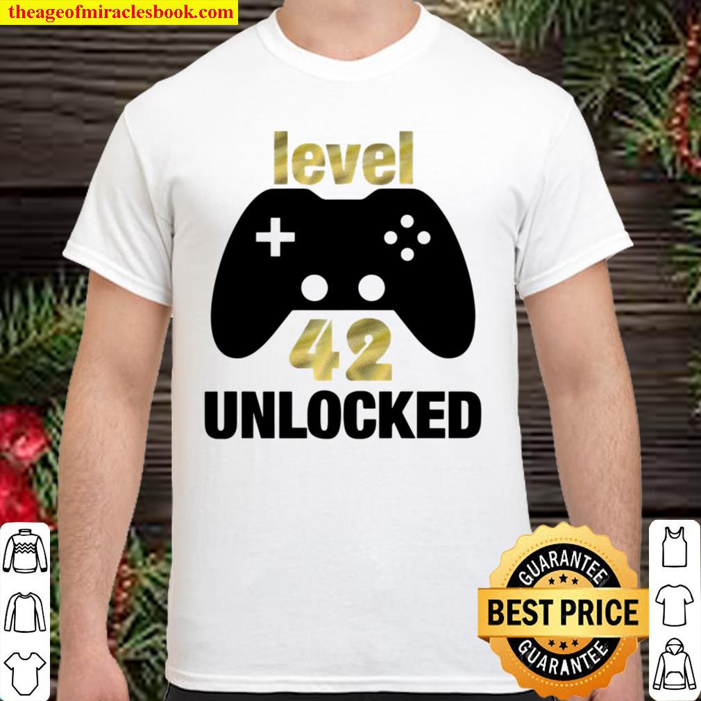 Level 42 Unlocked 42Nd Birthday Gamer Gift Premium Shirt