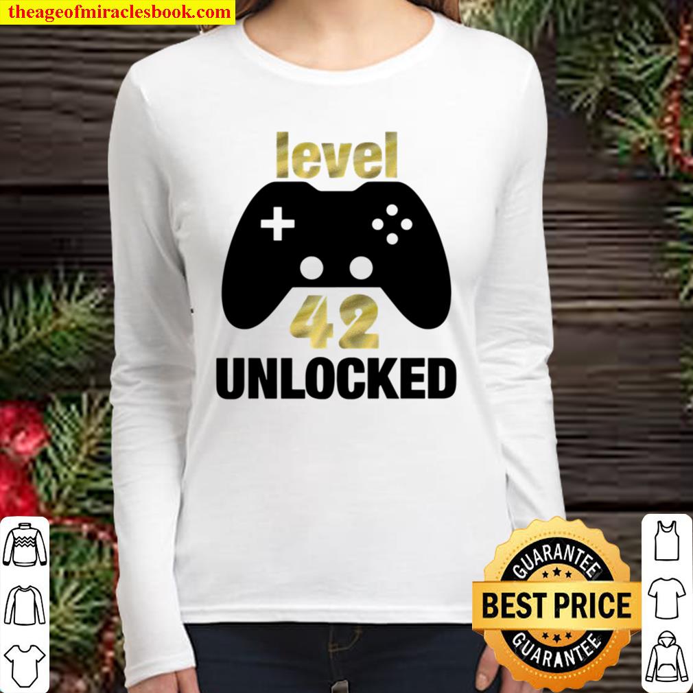 Level 42 Unlocked 42Nd Birthday Gamer Gift Premium Women Long Sleeved