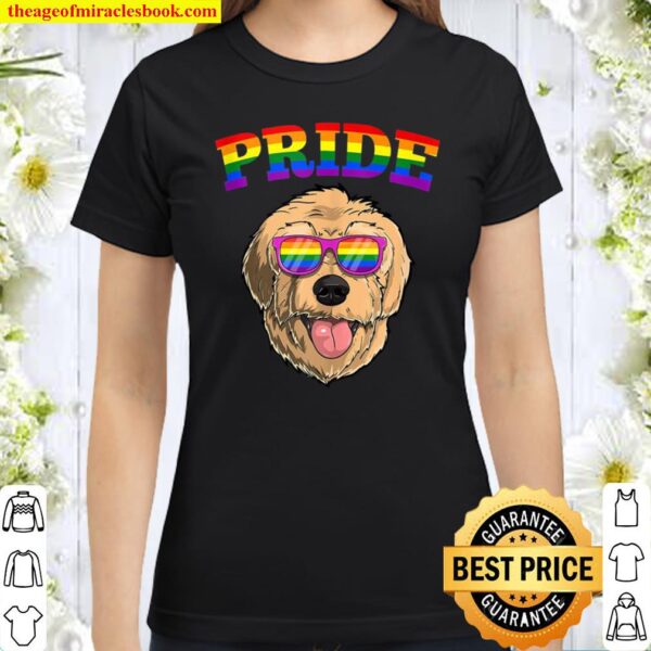 Lgbt Goldendoodle Dog Gay Pride Rainbow Lgbtq Cute Hund Cute Classic Women T-Shirt