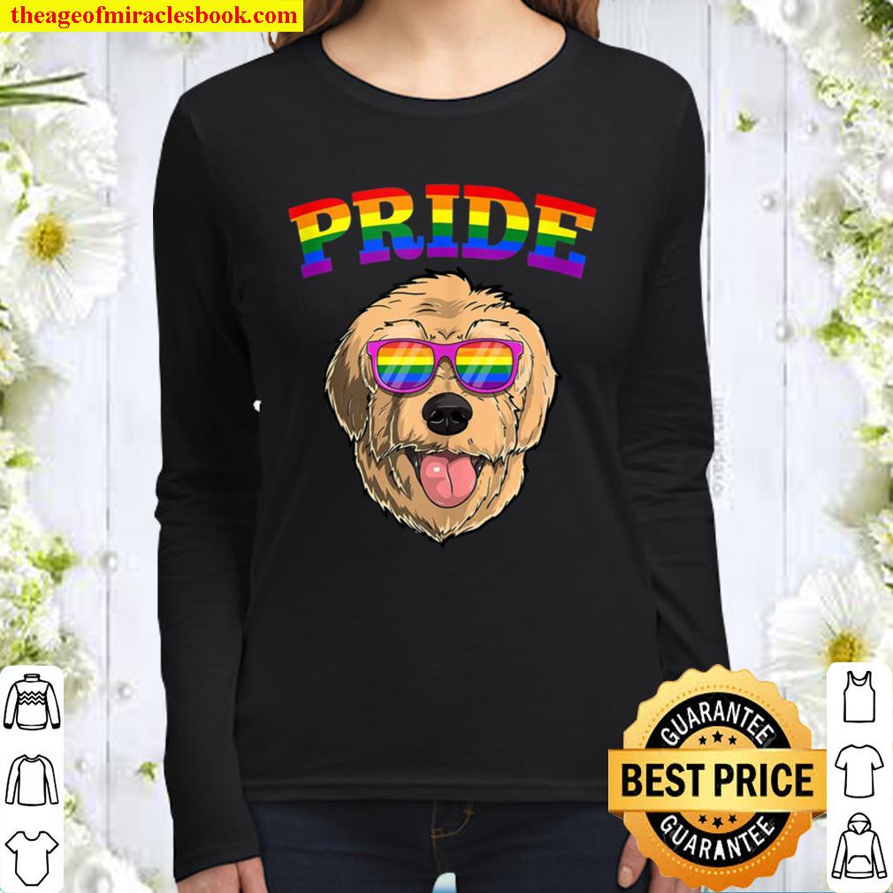 Lgbt Goldendoodle Dog Gay Pride Rainbow Lgbtq Cute Hund Cute Women Long Sleeved