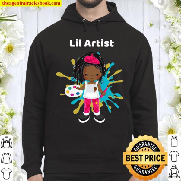 Lil Artist Black Girl Who Paints _ Color Princess Birthday Hoodie