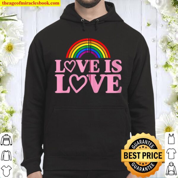 Love Is Love Hearts Cute Lesbian Gay Pride Stuff Lgbtq Ally Zip Hoodie