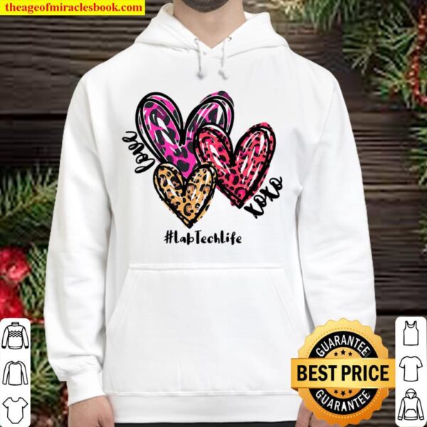 Love Lab Tech Life Heart Leopard Costume Valentine’s Day Hoodie
