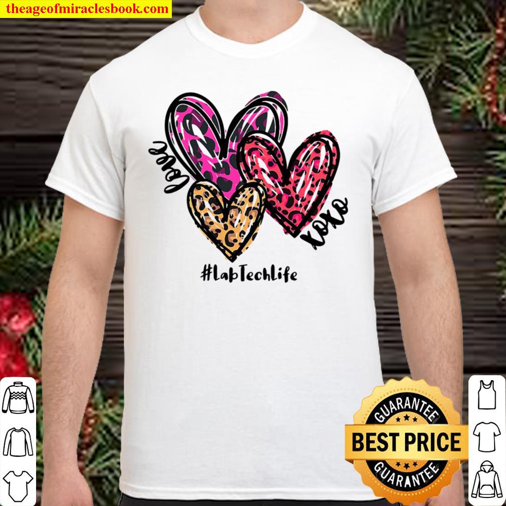 Love Lab Tech Life Heart Leopard Costume Valentine’s Day Shirt