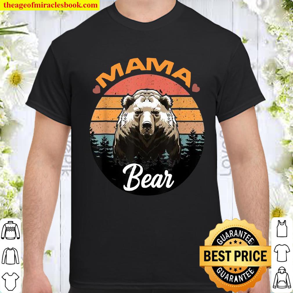 Mama Bear Vintage Retro Sunset Mother’s Day Idea 2021 Shirt