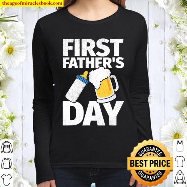 Mens First Father’s Day Gifts Beer Baby Bottle Dad Daddy Women Long Sleeved