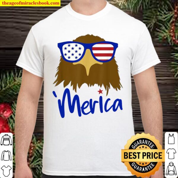 Merica Patriotic Eagle USA Flag 4th Of July Independence Day Shirt