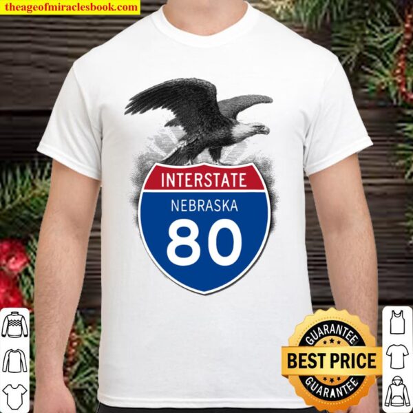 Nebraska Ne I-80 Highway Interstate Shield Tshirt Tee Shirt