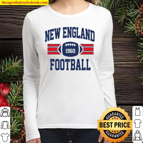 New England Football Athletic Vintage Sports Team Fan Women Long Sleeved