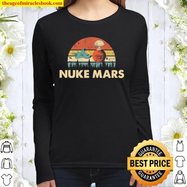 Nuke Mars Funny Astronauts Rocket Women Long Sleeved