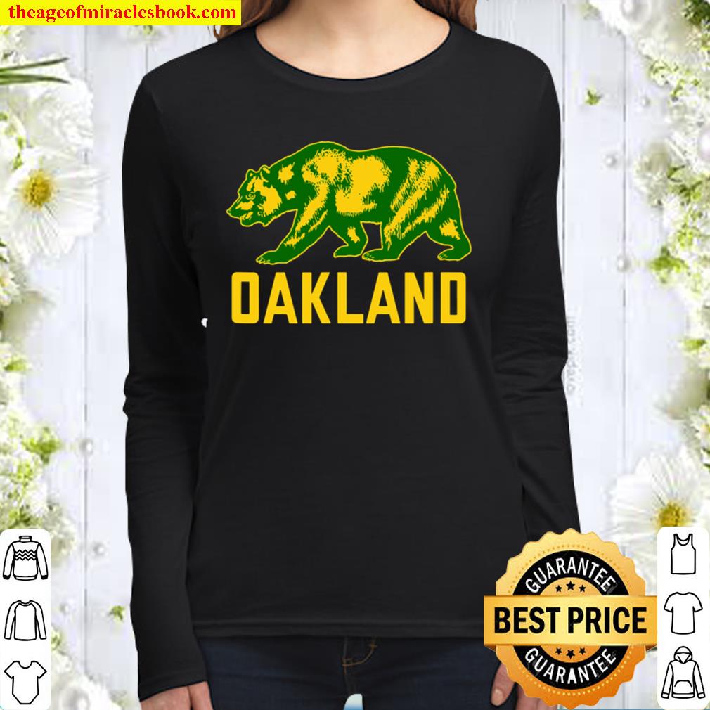Oakland California Flag Bear Design – Oakland California Women Long Sleeved