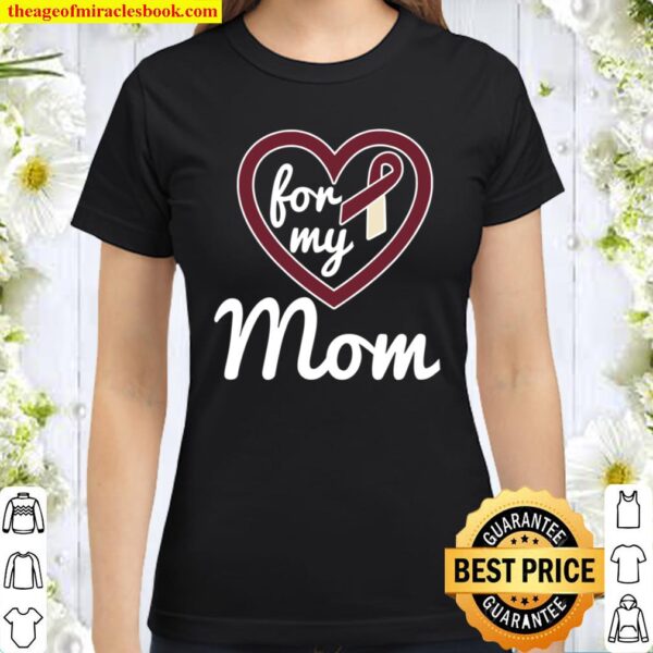 Oral Cancer Shirts For Mom Awareness Ribbon Classic Women T-Shirt