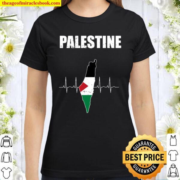 Palestine Flag Palestinian Country Map Gift Classic Women T-Shirt