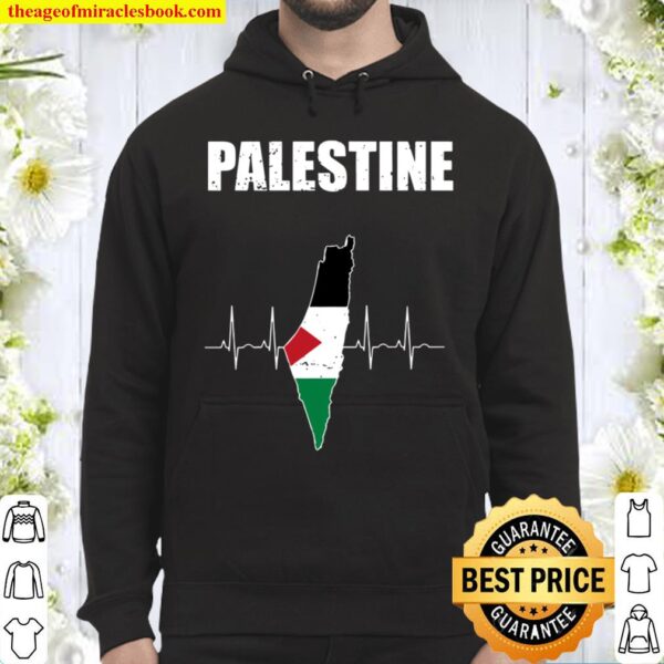 Palestine Flag Palestinian Country Map Gift Hoodie