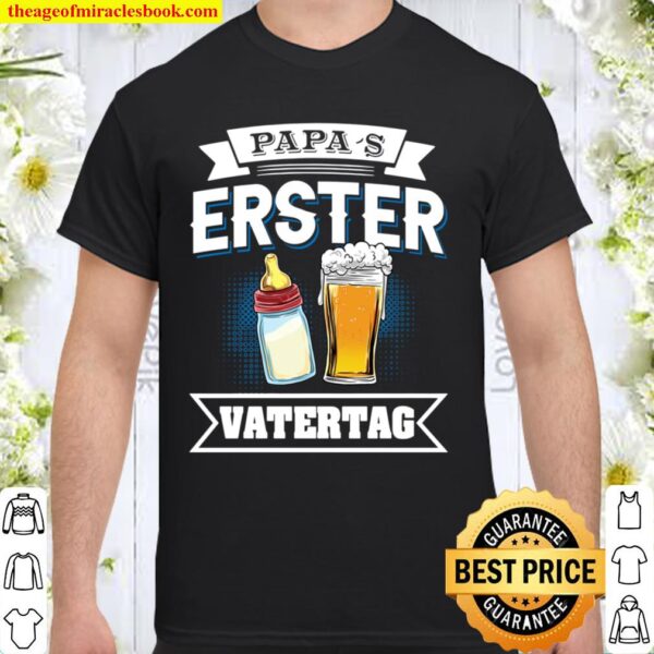 Papa_s Erster Vatertag Vater Baby Flasche Papa Dad Langarmshirt Shirt