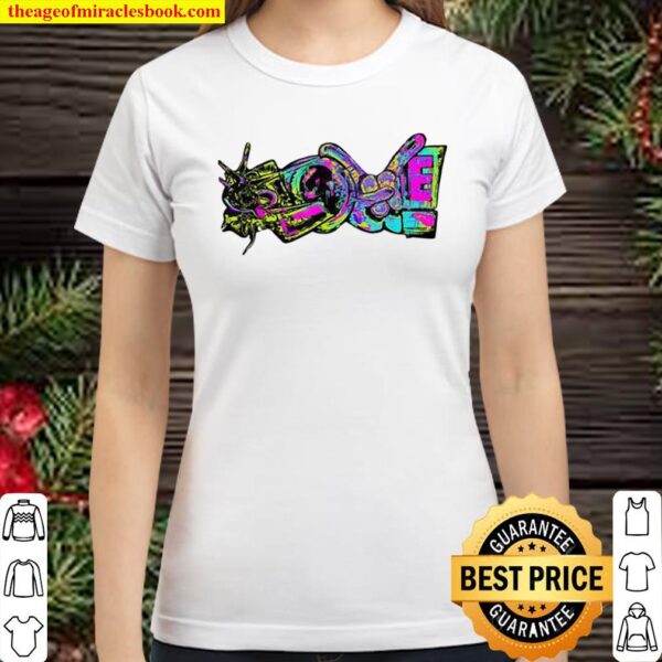 Peace Love Graffiti Shirt - Spray Paint Tshirt - Rock and Roll Apparel Classic Women T-Shirt
