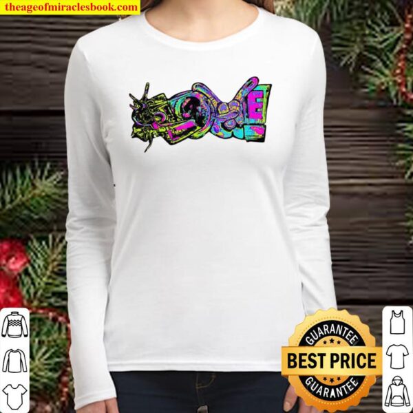 Peace Love Graffiti Shirt - Spray Paint Tshirt - Rock and Roll Apparel Women Long Sleeved