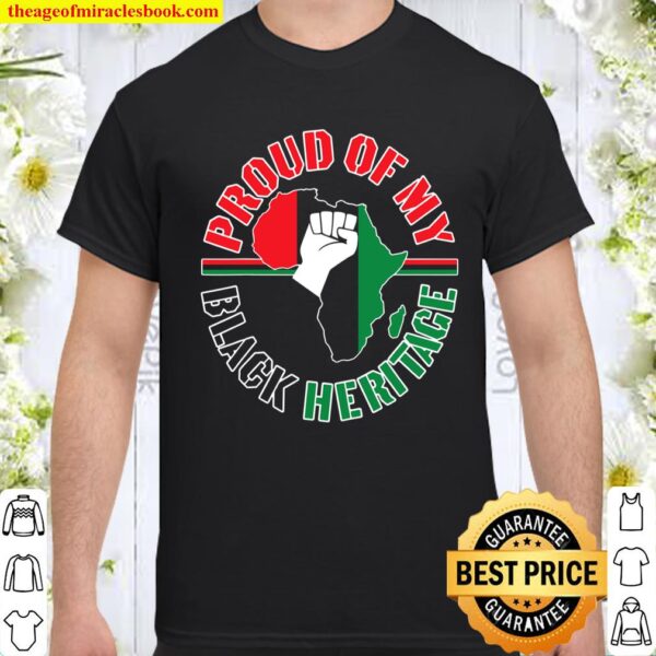 Proud Of My Heritage Africa Map Kwanzaa Pan African Colors Shirt