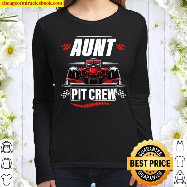 Race Car Birthday Party Racing Family Aunt Pit Crew Women Long Sleeved
