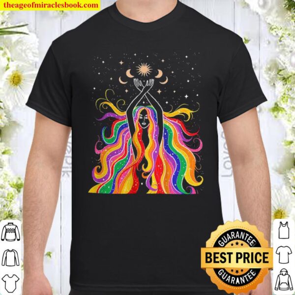 Rainbow Goddess Women_s Flowy Racerback Tank Shirt