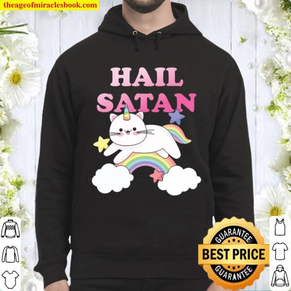Rainbow Satanic Unicorn Cat Hail Satan Hoodie
