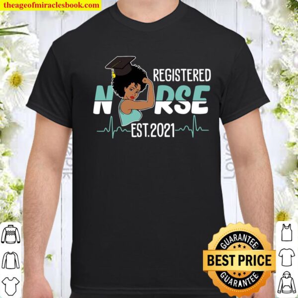 Registered Nurse Est 2021 Black Nurse Student Rn Graduation Shirt