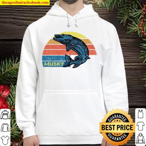 Retro Musky Fishing With A Vintage Musky Design Hoodie