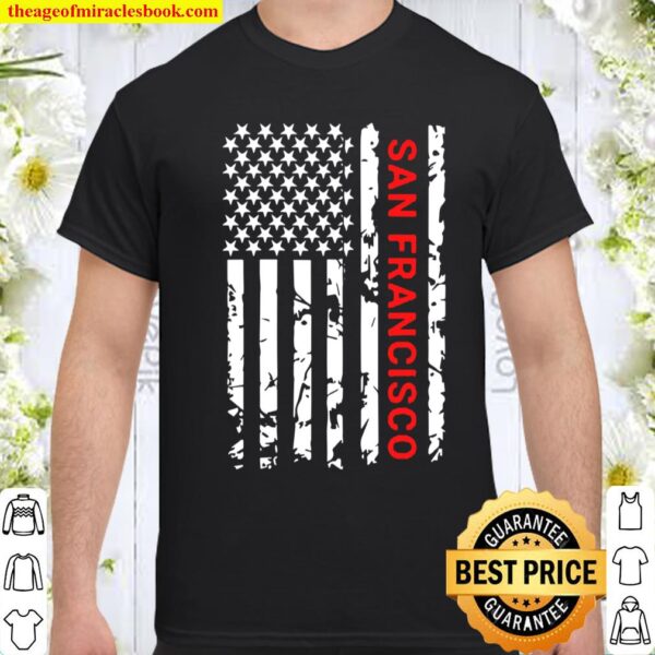 San Francisco Usa Black _ White Flag Zip Shirt