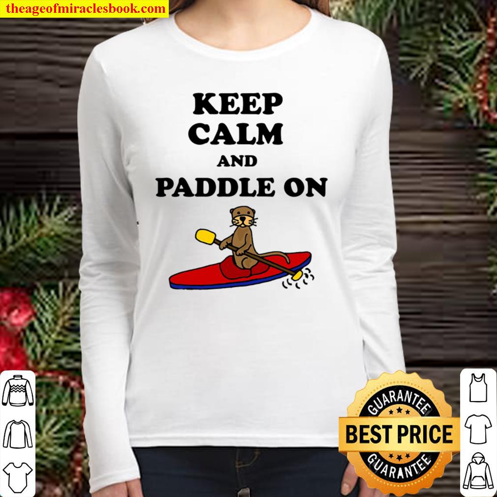 Smilealottees Keep Calm Sea Otter Kayaking Women Long Sleeved