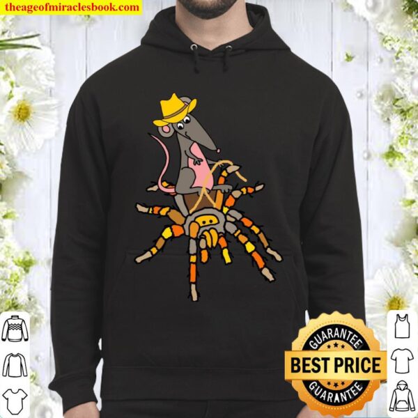 Smileteesfunny Cowboy Rat on Tarantula Spider Cartoon Hoodie