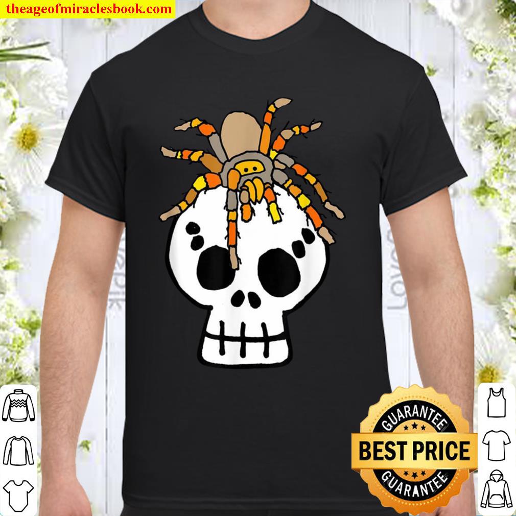 Smileteesfunny Tarantula Spider on Skull Cartoon limited Shirt, Hoodie, Long Sleeved, SweatShirt