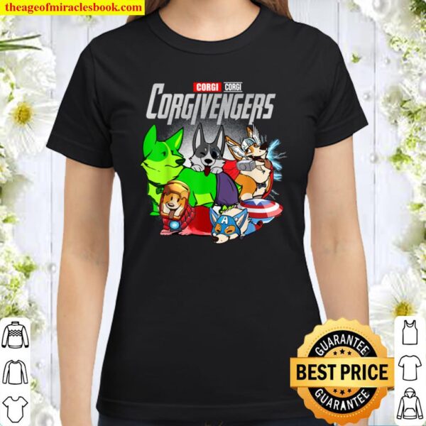 Super Dogs Corgi-vengers Assemble for Kid and Dogs Lover Classic Women T-Shirt