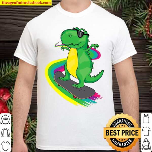 T-Rex Skateboarding Shirt Cute Skating Dinosaur Tee Gift Shirt