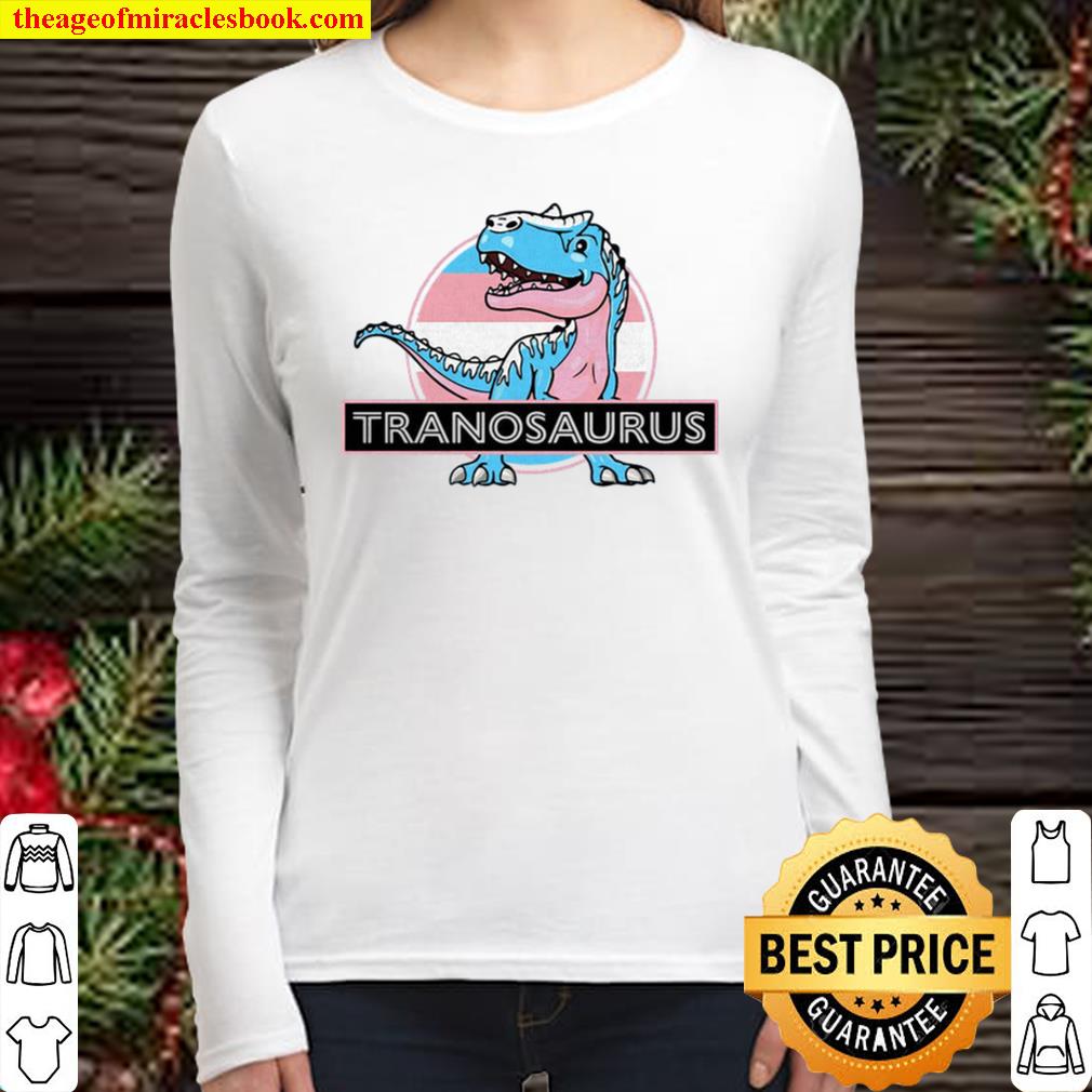 Trans Tranosaurus T-Rex, Gay Pride LGBTQ, LGBT Clothing Pride Women Long Sleeved