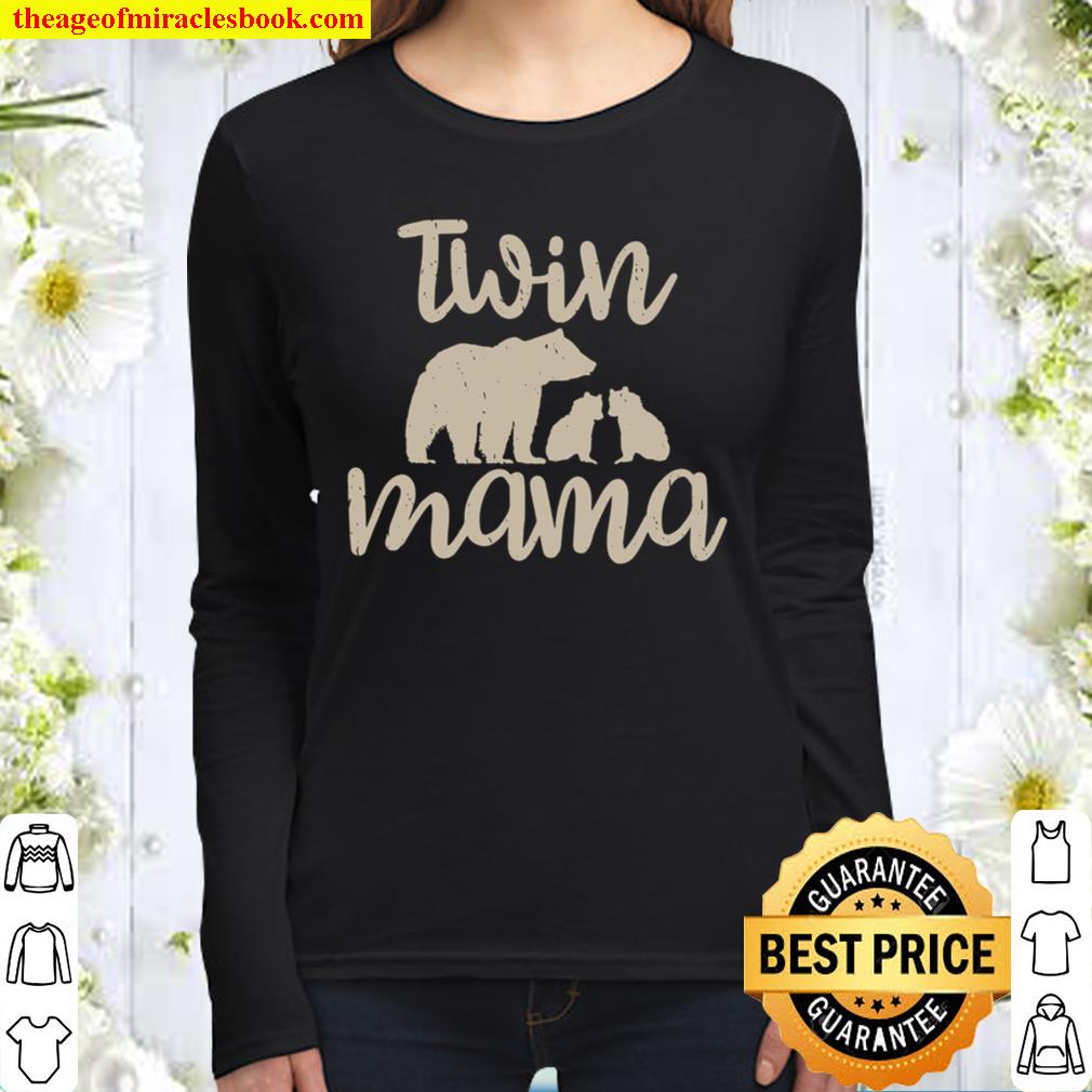 Twin Mama Beautiful Mothers Day Shirt Design For Women Women Long Sleeved